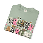 Broken Arrow Graphic T‑Shirt — Retro Patchwork Lettering Tee