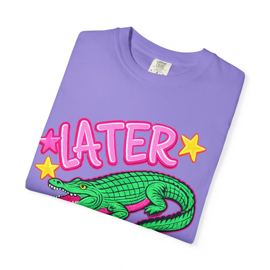 Later, After While Crocodile T-Shirt — Retro Neon Alligator Graphic Tee
