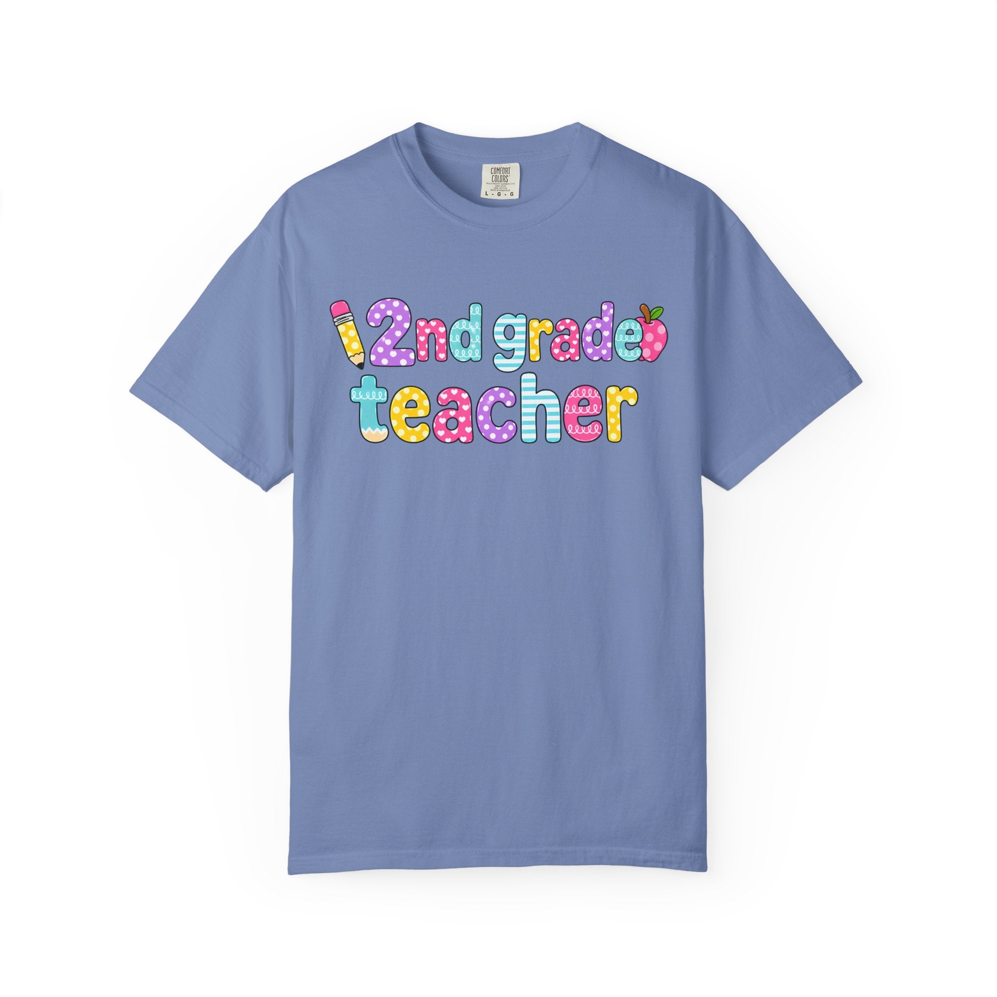 2nd grade Teacher T-Shirt — "Big Hearts Shape Little Minds" Colorful School Teacher Tee