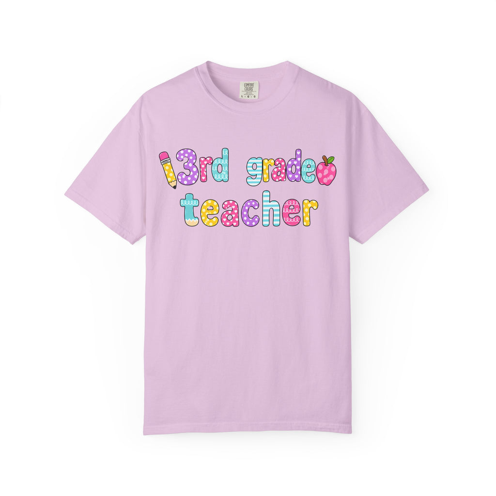 3rd Grade Teacher T-Shirt — "Big Hearts Shape Little Minds" Colorful School Teacher Tee