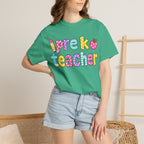 Pre k Teacher T-Shirt — "Big Hearts Shape Little Minds" Colorful School Teacher Tee