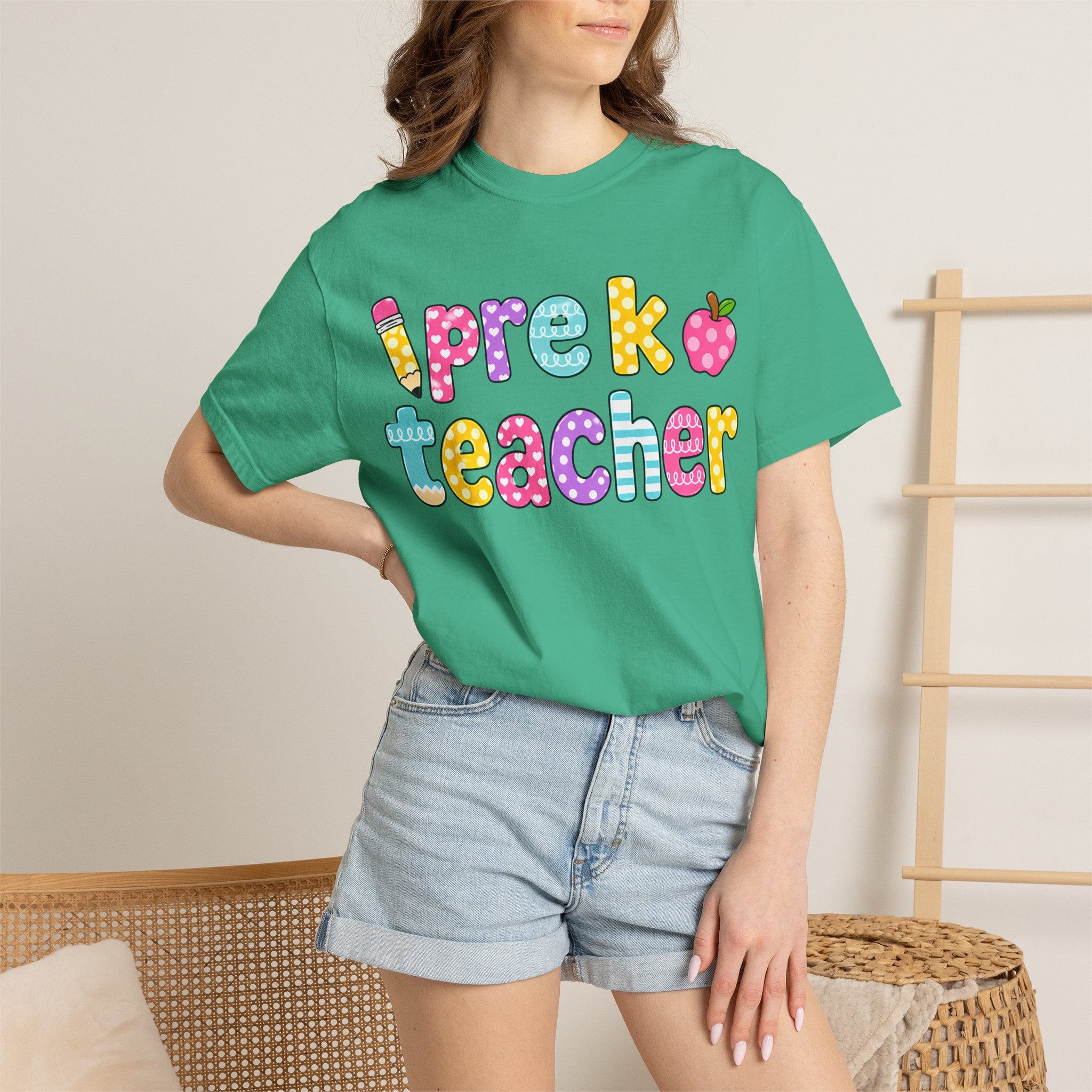 Pre k Teacher T-Shirt — "Big Hearts Shape Little Minds" Colorful School Teacher Tee