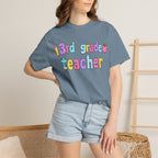 3rd Grade Teacher T-Shirt — "Big Hearts Shape Little Minds" Colorful School Teacher Tee