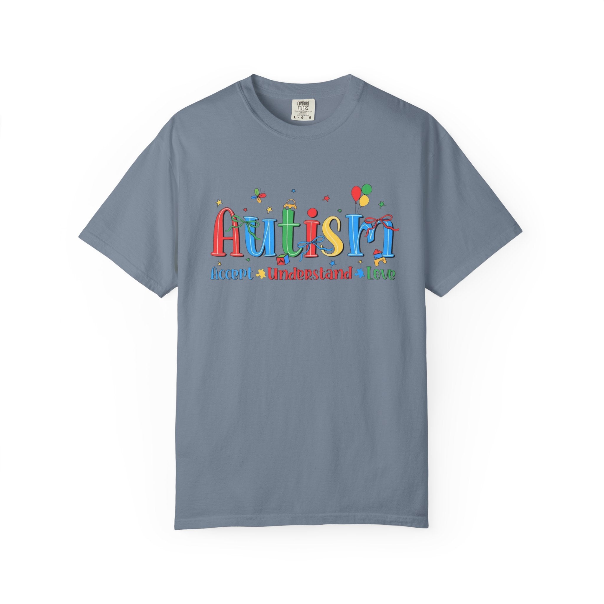 Autism Awareness T-Shirt — "Accept • Understand • Love" Colorful Puzzle Design