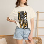 Tigers Flag T‑Shirt — Tiger Face with American Flag Stripe Graphic