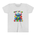 Youth Tee - 'Just Let Me Stim Bro' Cute Stitch Autism Puzzle Pieces