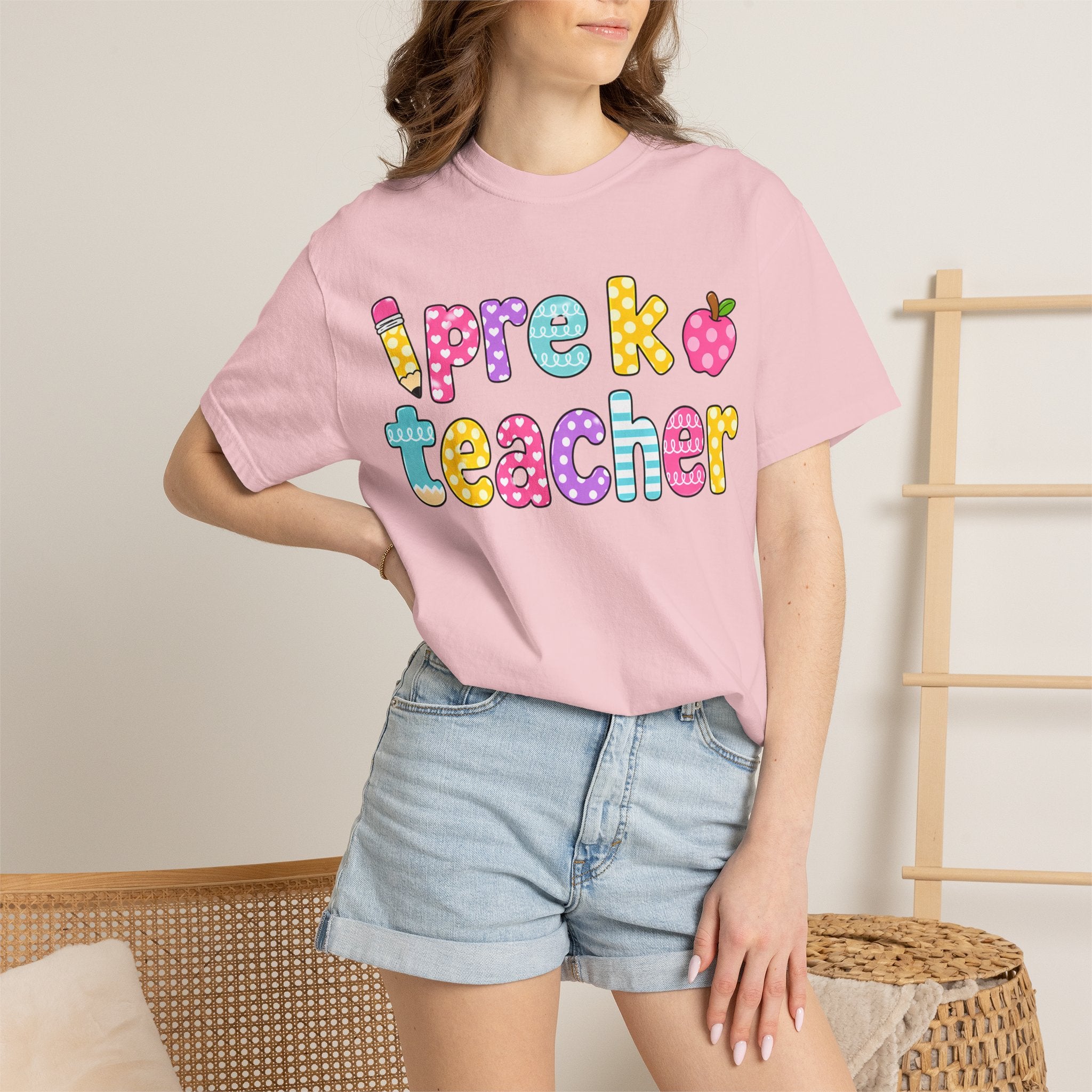 Pre k Teacher T-Shirt — "Big Hearts Shape Little Minds" Colorful School Teacher Tee