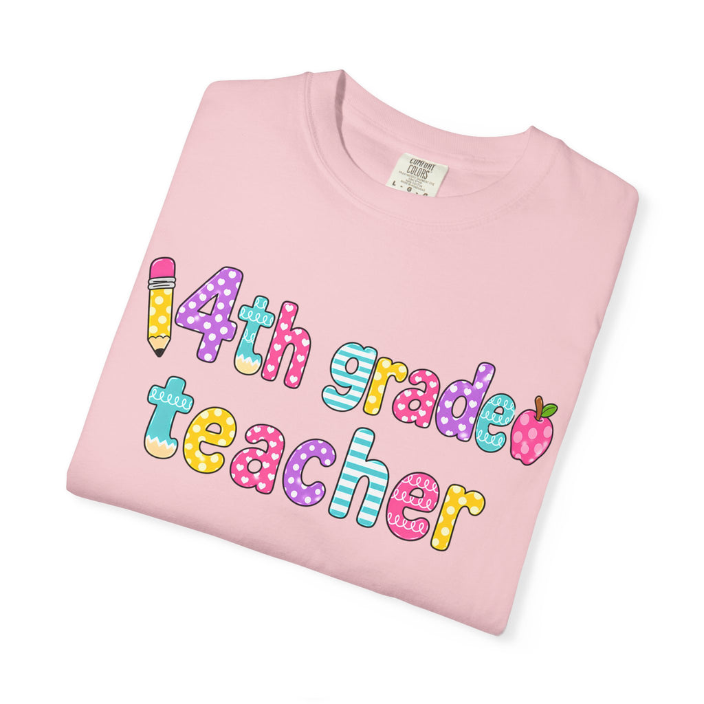 4nd grade Teacher T-Shirt — "Big Hearts Shape Little Minds" Colorful School Teacher Tee