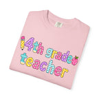 4nd grade Teacher T-Shirt — "Big Hearts Shape Little Minds" Colorful School Teacher Tee