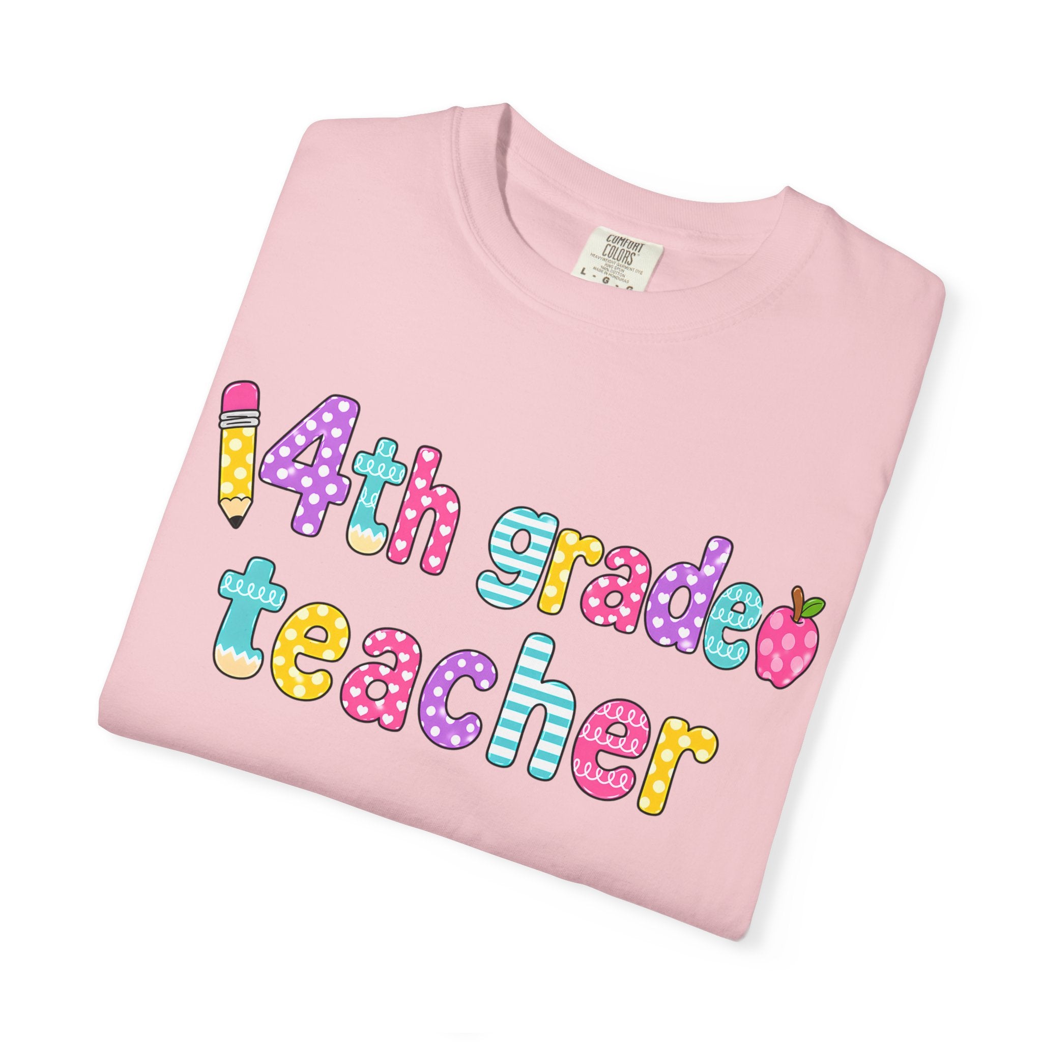 4nd grade Teacher T-Shirt — "Big Hearts Shape Little Minds" Colorful School Teacher Tee