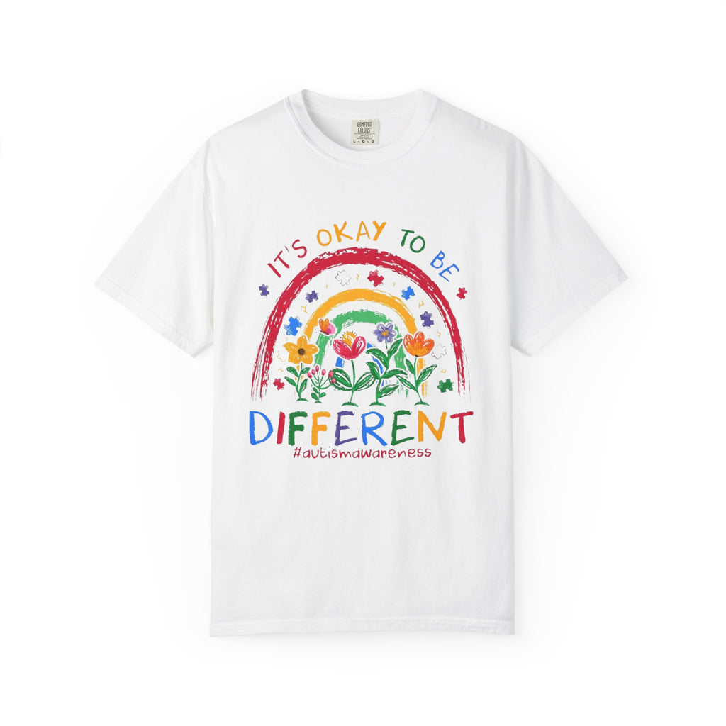 It's Okay To Be Different T-Shirt — Rainbow Autism Awareness Tee