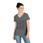 Emotion Faces V-Neck T-Shirt — "Regulation Not Expectation" Mental Health Tee