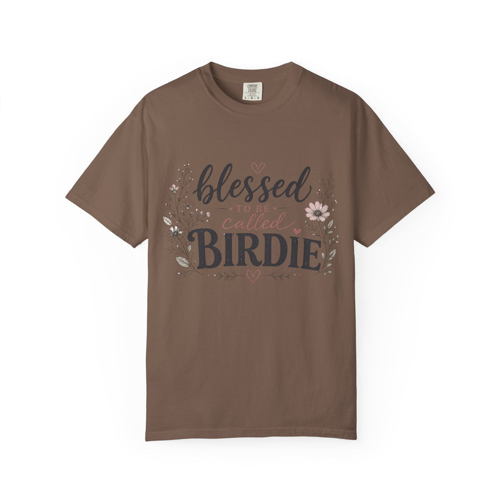 Blessed to Be Called Birdie T-Shirt — Floral Grandmother Gift