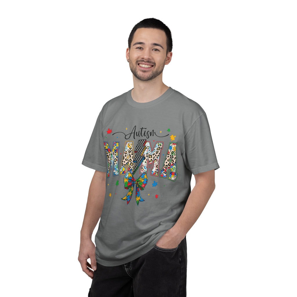 Autism Mama T-Shirt — Colorful Puzzle Ribbon Mom Tee