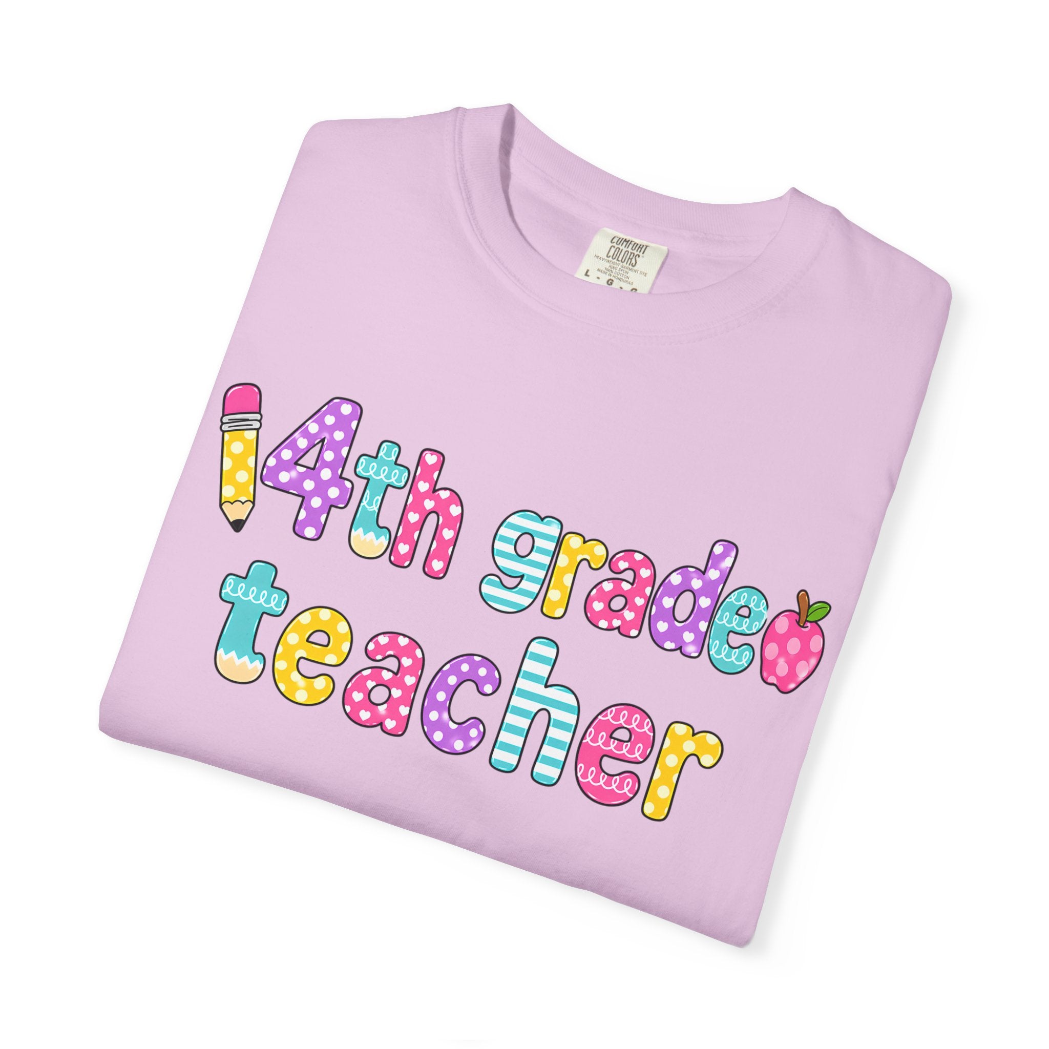 4nd grade Teacher T-Shirt — "Big Hearts Shape Little Minds" Colorful School Teacher Tee