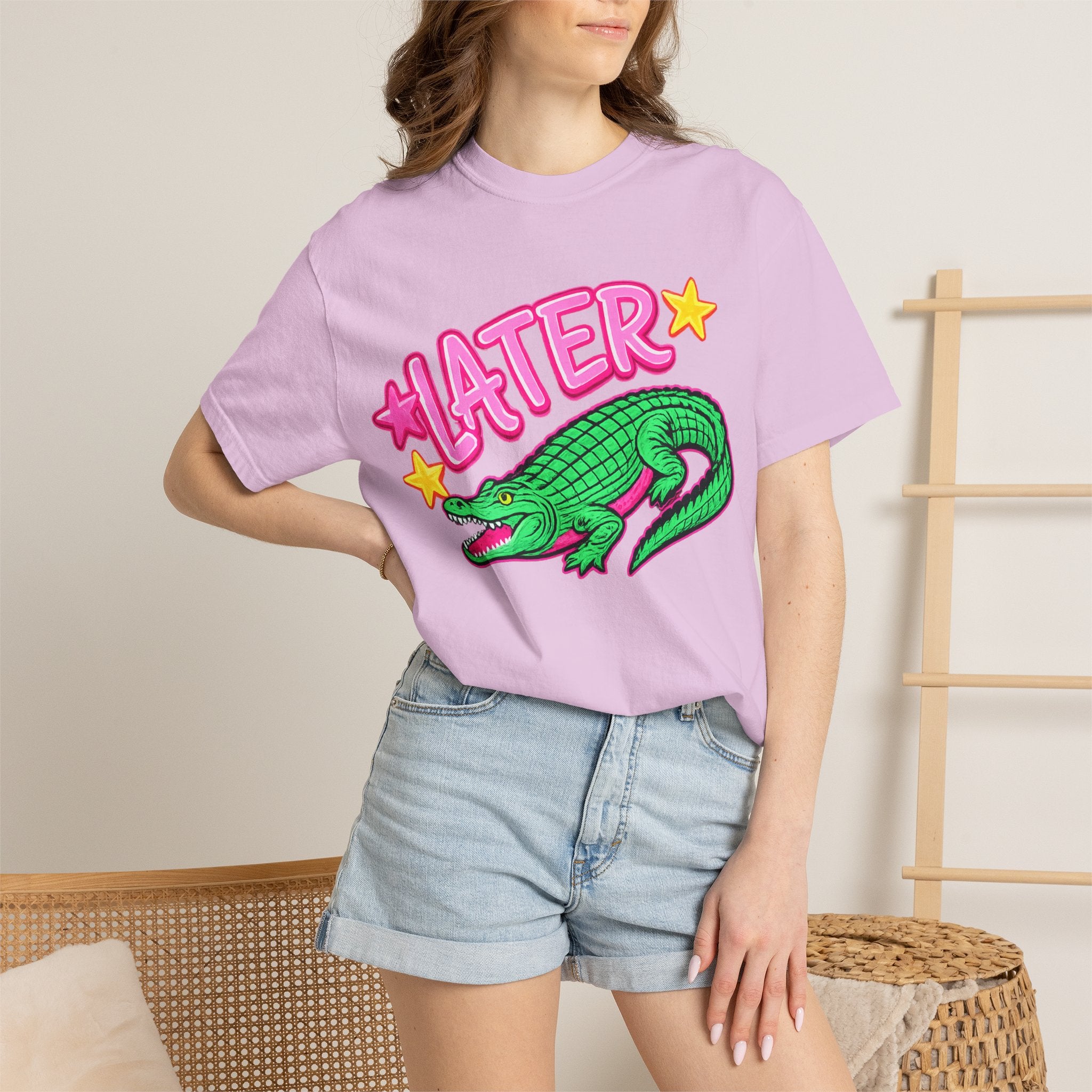 Later, After While Crocodile T-Shirt — Retro Neon Alligator Graphic Tee