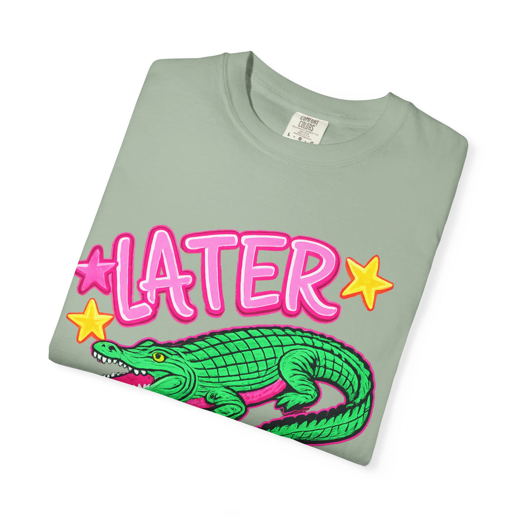 Later, After While Crocodile T-Shirt — Retro Neon Alligator Graphic Tee