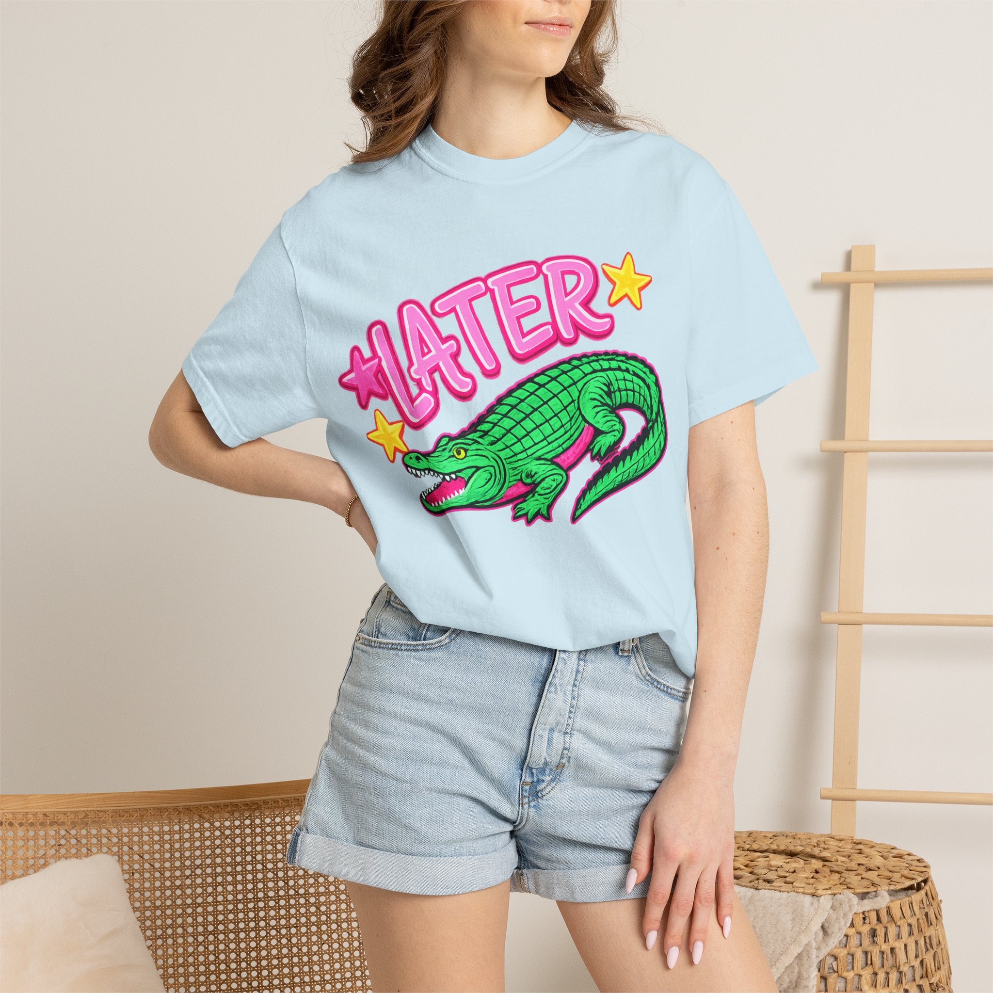 Later, After While Crocodile T-Shirt — Retro Neon Alligator Graphic Tee