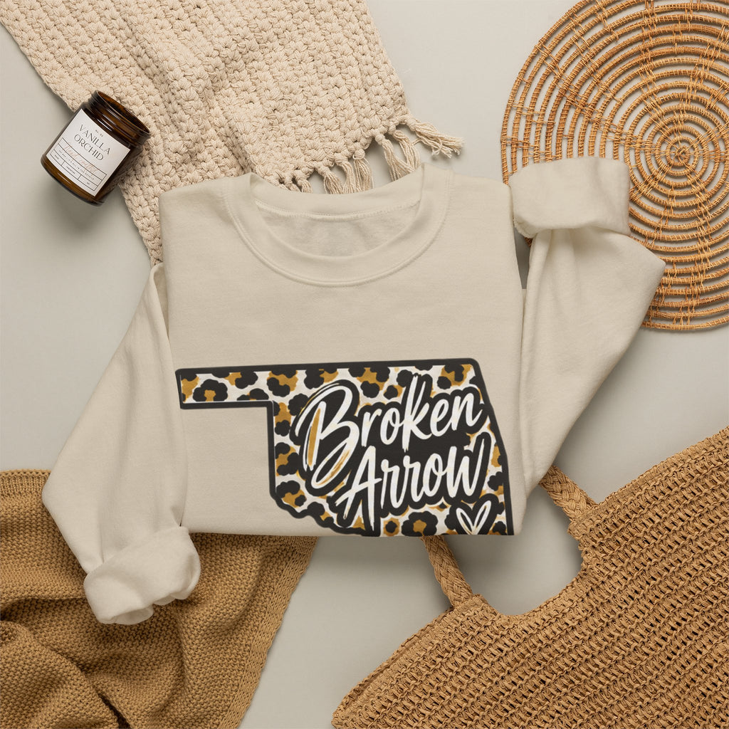 Broken Arrow Leopard State Crewneck Sweatshirt