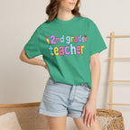 2nd grade Teacher T-Shirt — "Big Hearts Shape Little Minds" Colorful School Teacher Tee