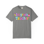 1st Grade Teacher T-Shirt — "Big Hearts Shape Little Minds" Colorful School Teacher Tee