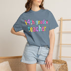 4nd grade Teacher T-Shirt — "Big Hearts Shape Little Minds" Colorful School Teacher Tee