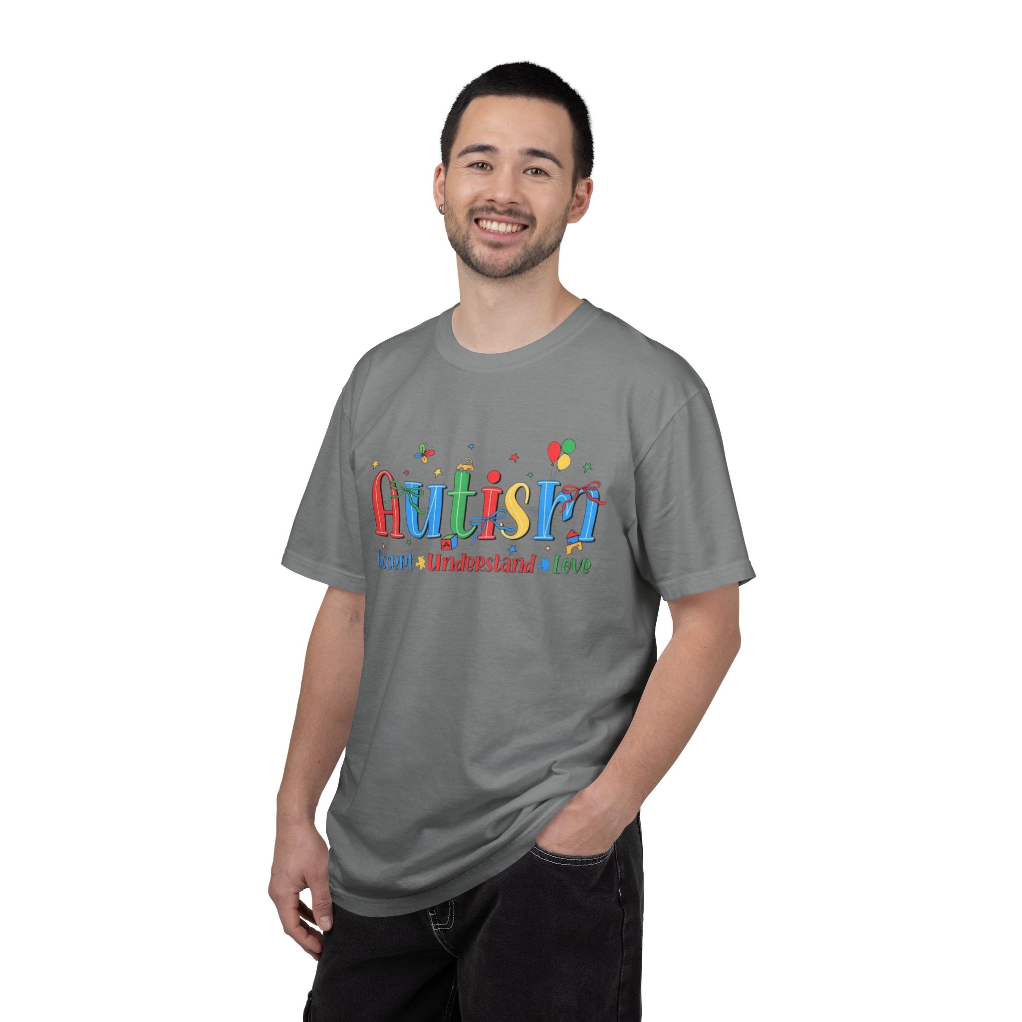 Autism Awareness T-Shirt — "Accept • Understand • Love" Colorful Puzzle Design