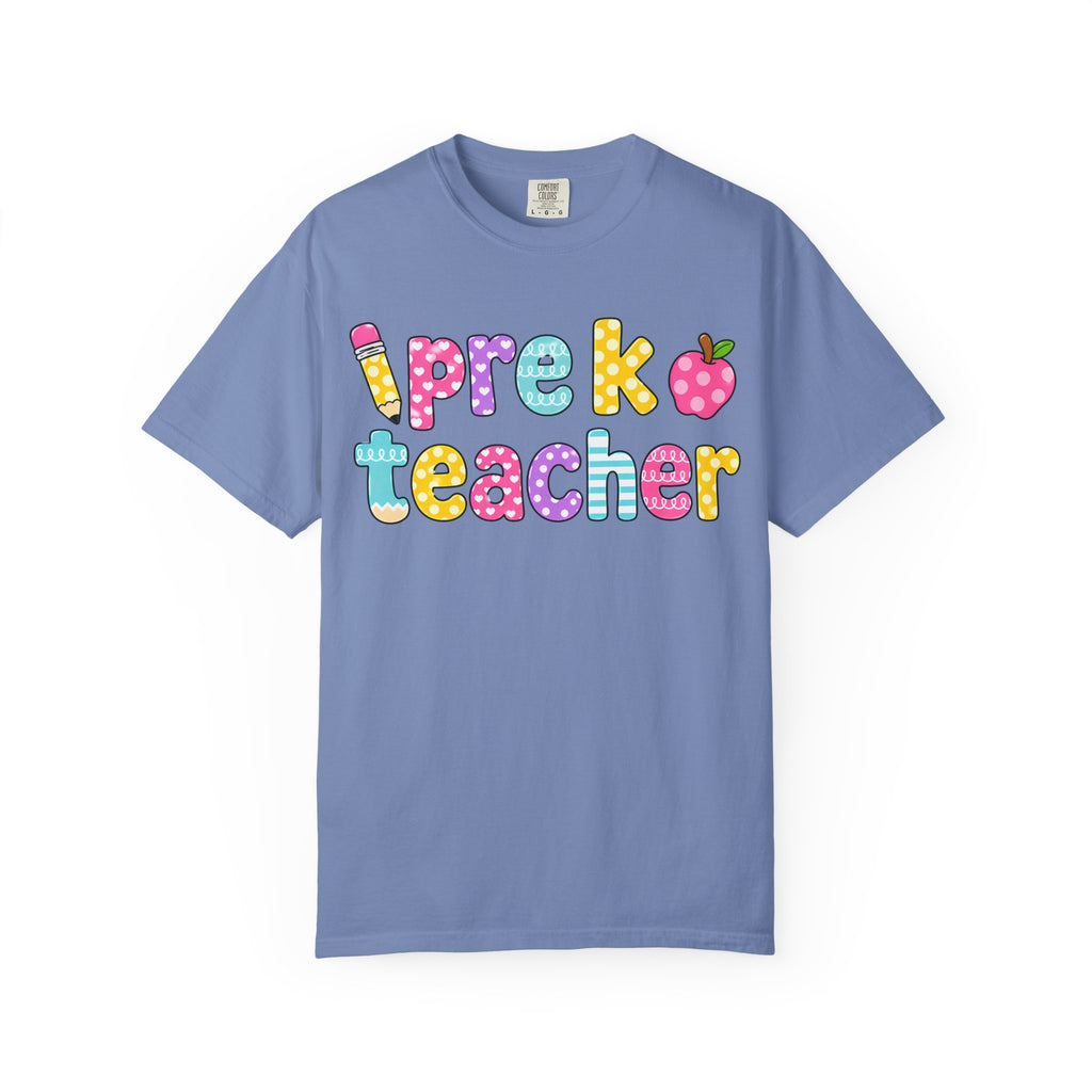 Pre k Teacher T-Shirt — "Big Hearts Shape Little Minds" Colorful School Teacher Tee