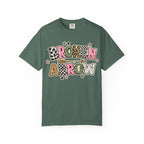 Broken Arrow Graphic T‑Shirt — Retro Patchwork Lettering Tee