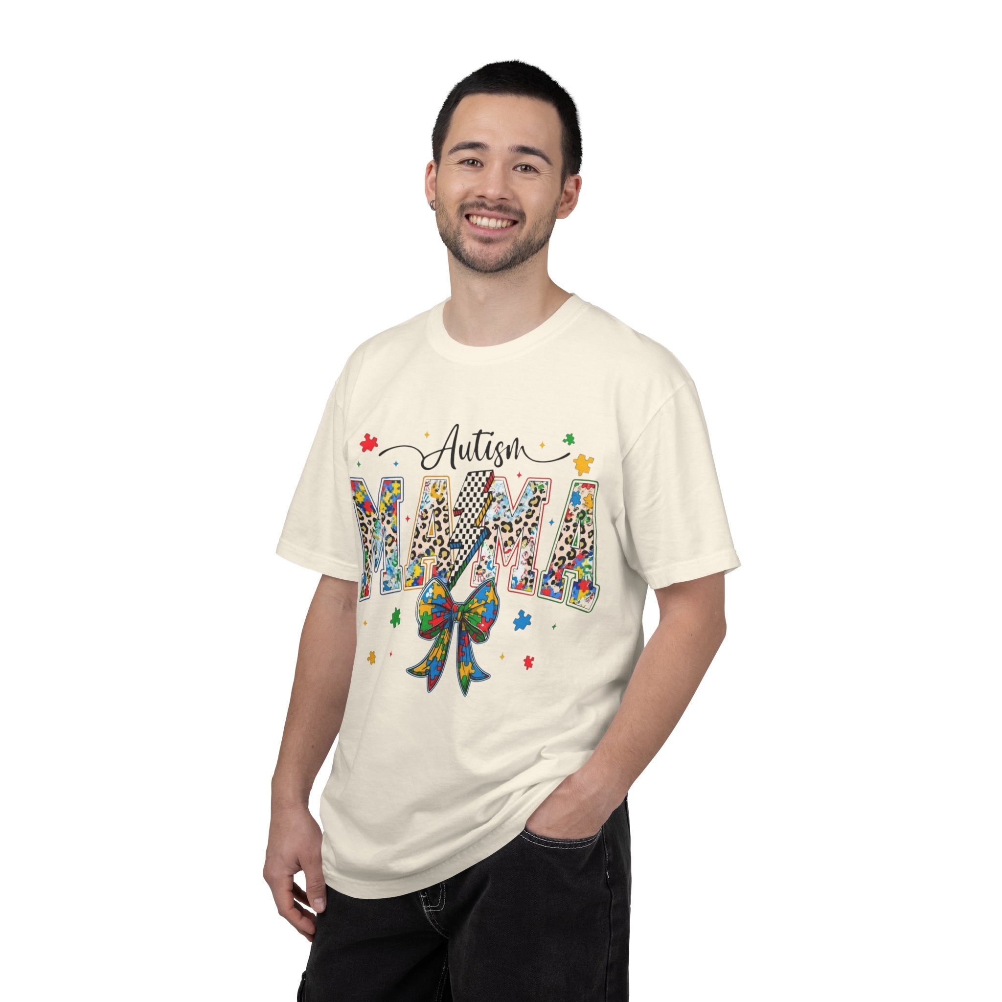 Autism Mama T-Shirt — Colorful Puzzle Ribbon Mom Tee