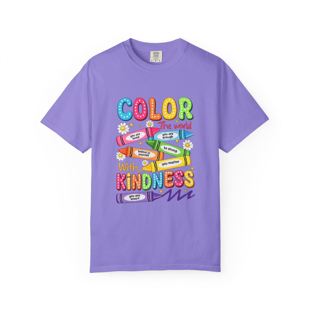 Kindness Crayons T-Shirt — "Color the World with Kindness" Kids Graphic Tee