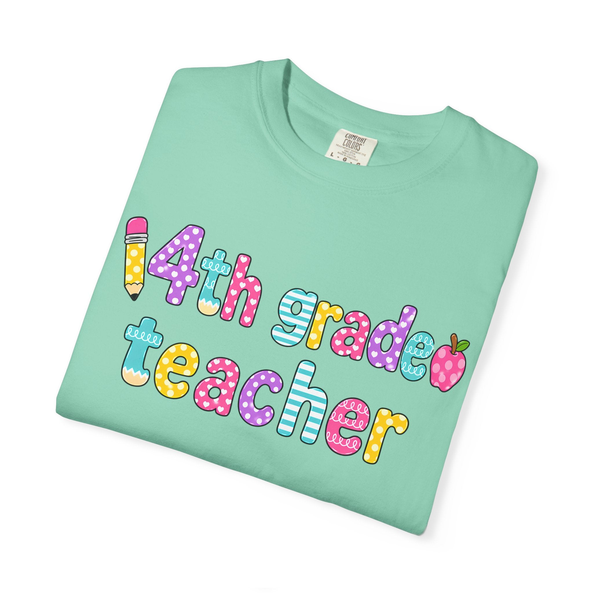 4nd grade Teacher T-Shirt — "Big Hearts Shape Little Minds" Colorful School Teacher Tee