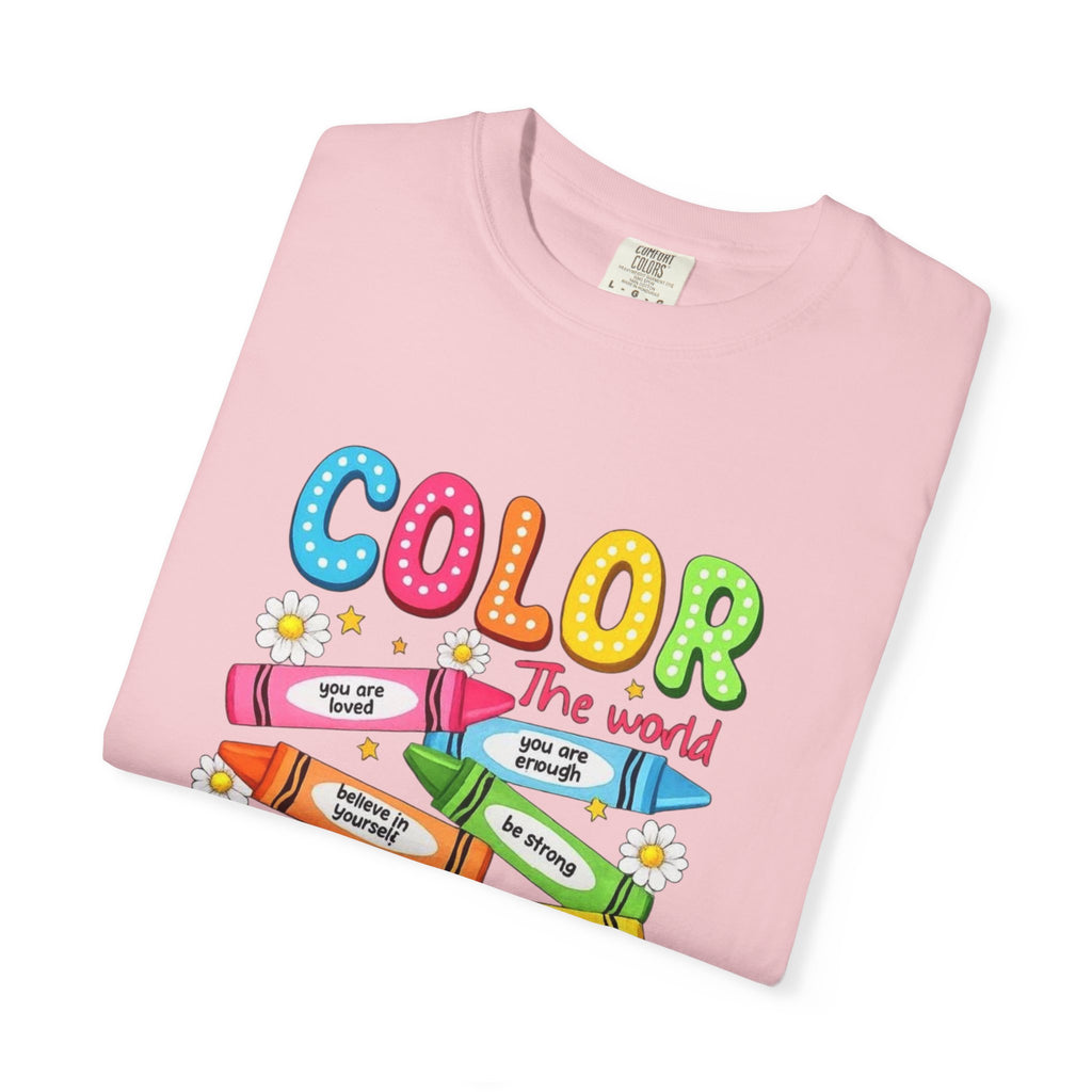 Kindness Crayons T-Shirt — "Color the World with Kindness" Kids Graphic Tee