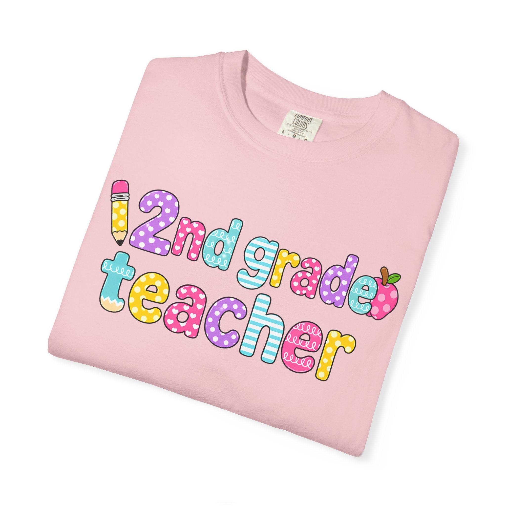 2nd grade Teacher T-Shirt — "Big Hearts Shape Little Minds" Colorful School Teacher Tee