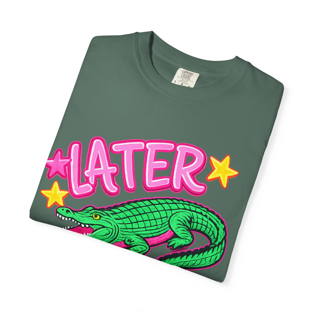 Later, After While Crocodile T-Shirt — Retro Neon Alligator Graphic Tee