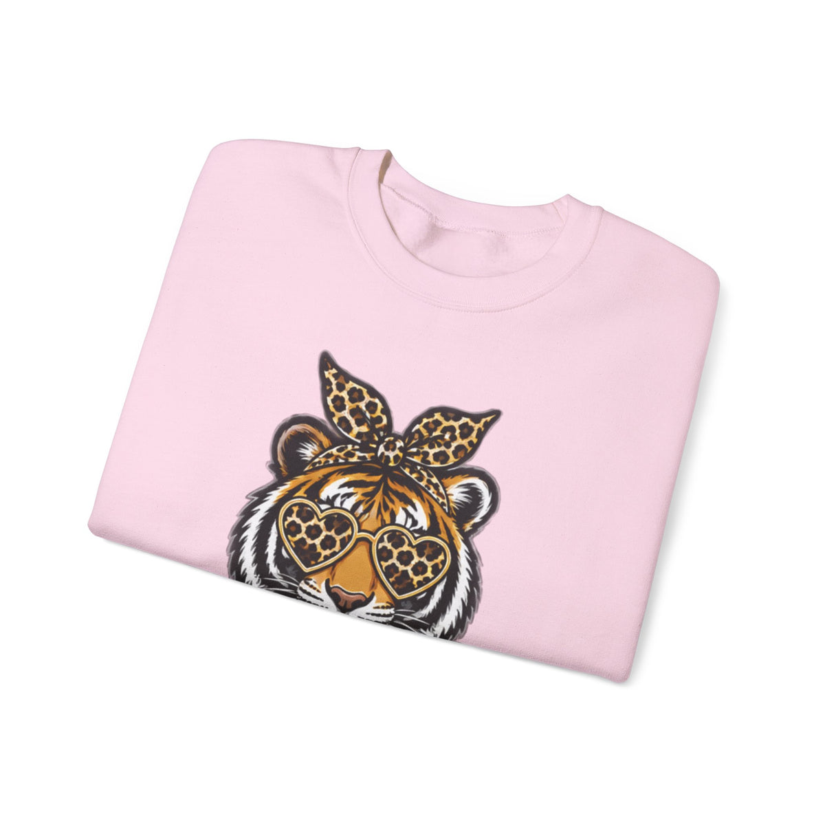 Tiger Mascot Crewneck Sweatshirt — Leopard Bandana Tiger Graphic