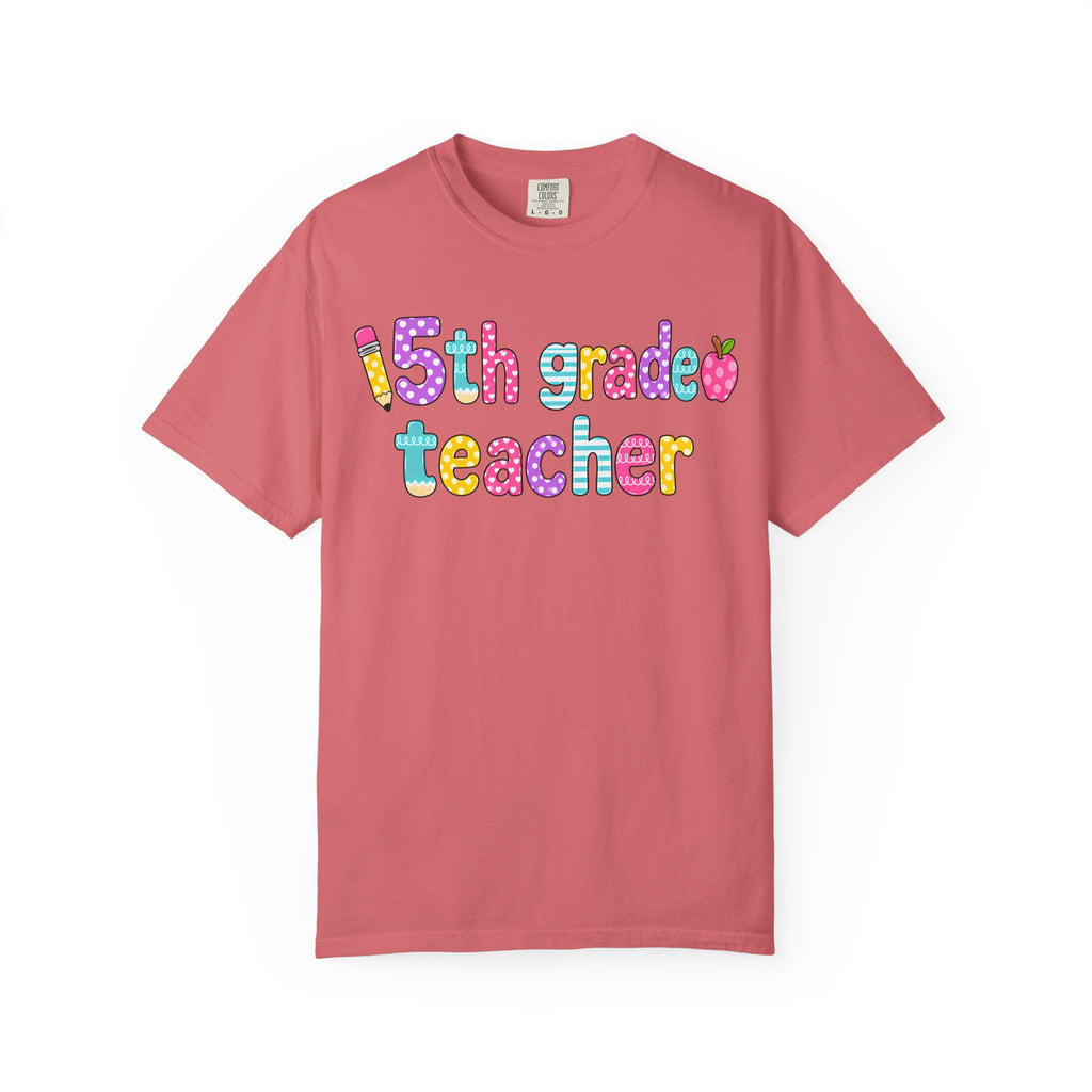 5rd Grade Teacher T-Shirt — "Big Hearts Shape Little Minds" Colorful School Teacher Tee