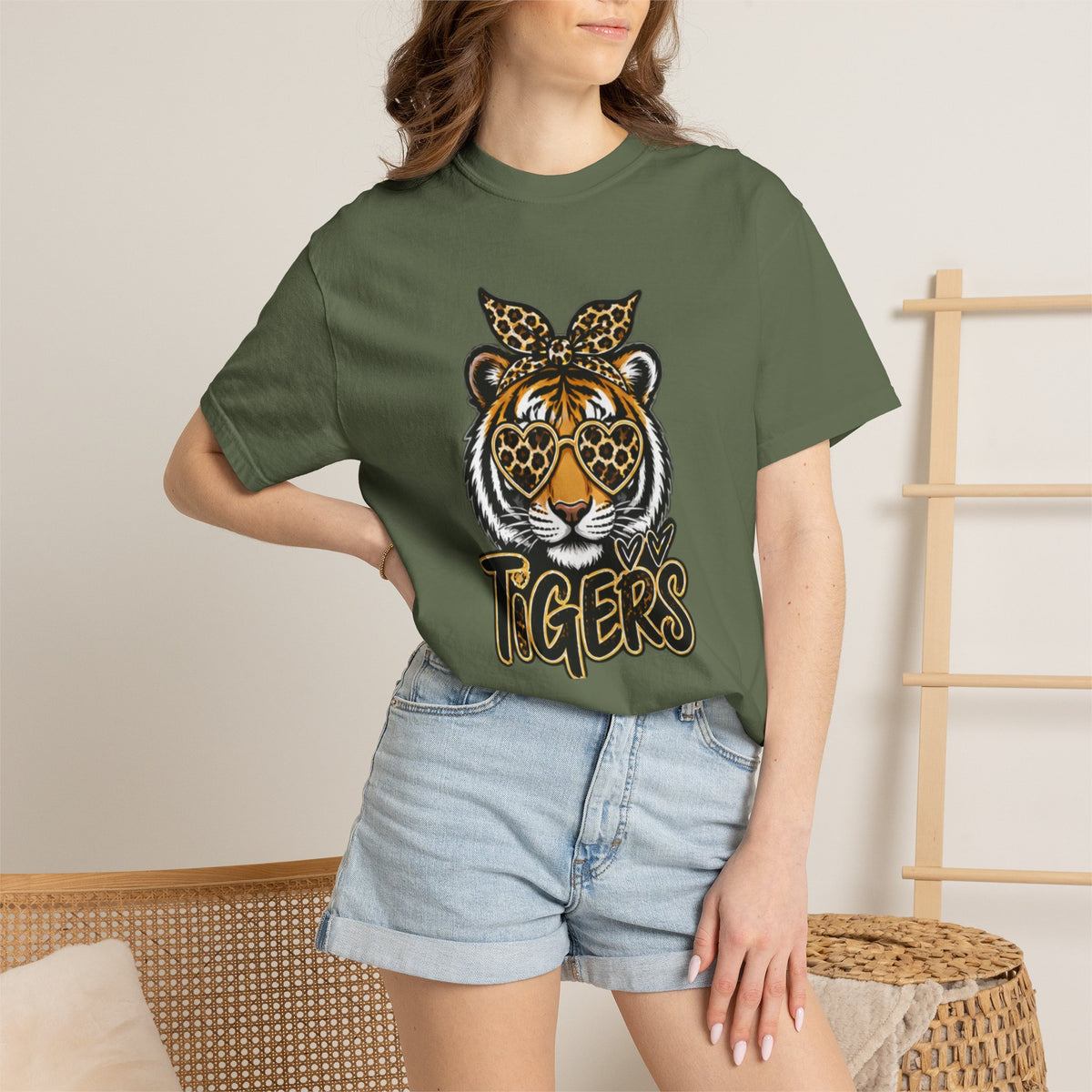 Tigers Leopard-Print Tiger Graphic Tee