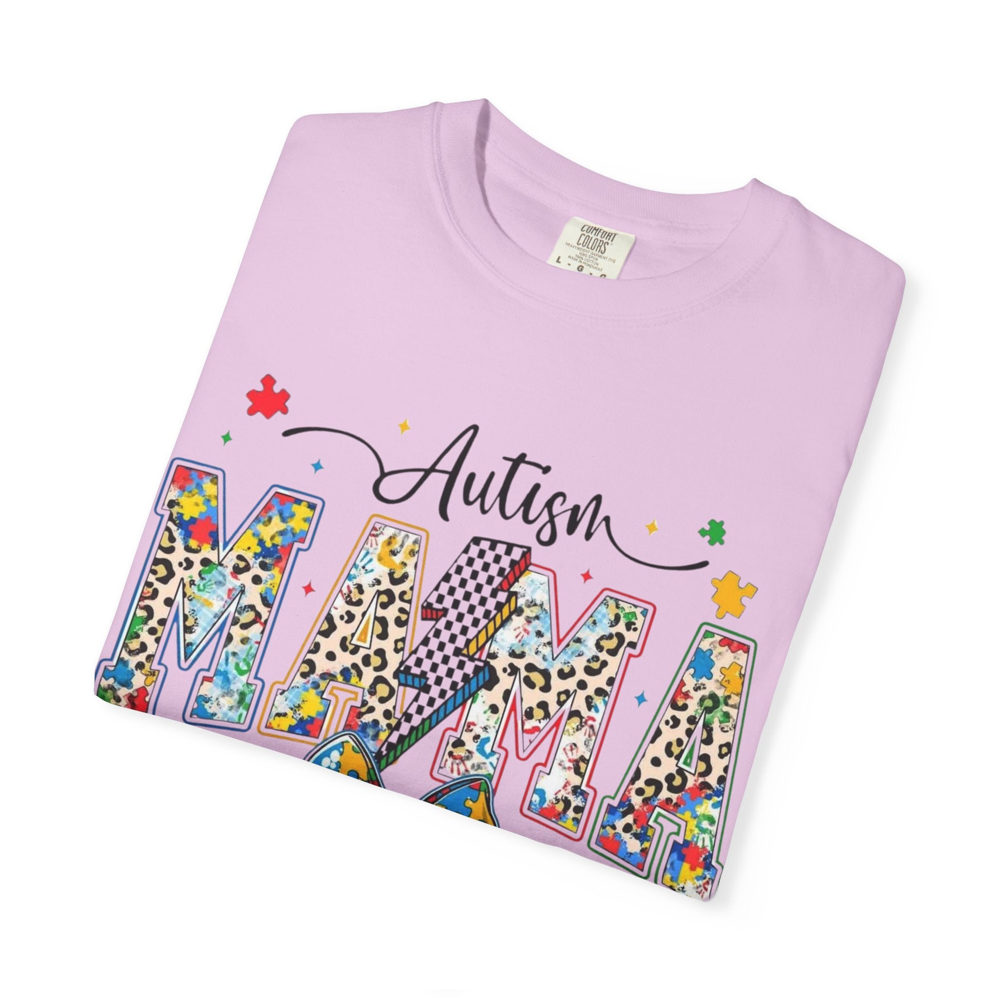 Autism Mama T-Shirt — Colorful Puzzle Ribbon Mom Tee