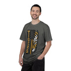 Tigers Flag T‑Shirt — Tiger Face with American Flag Stripe Graphic