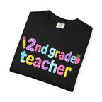 2nd grade Teacher T-Shirt — "Big Hearts Shape Little Minds" Colorful School Teacher Tee