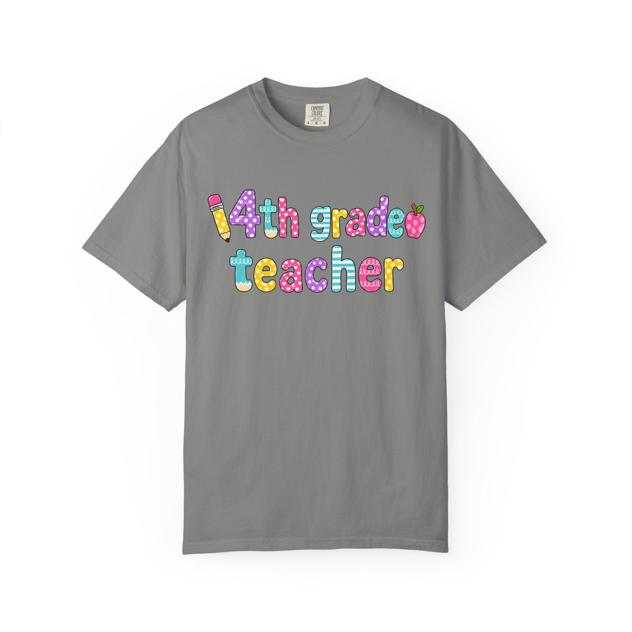 4nd grade Teacher T-Shirt — "Big Hearts Shape Little Minds" Colorful School Teacher Tee