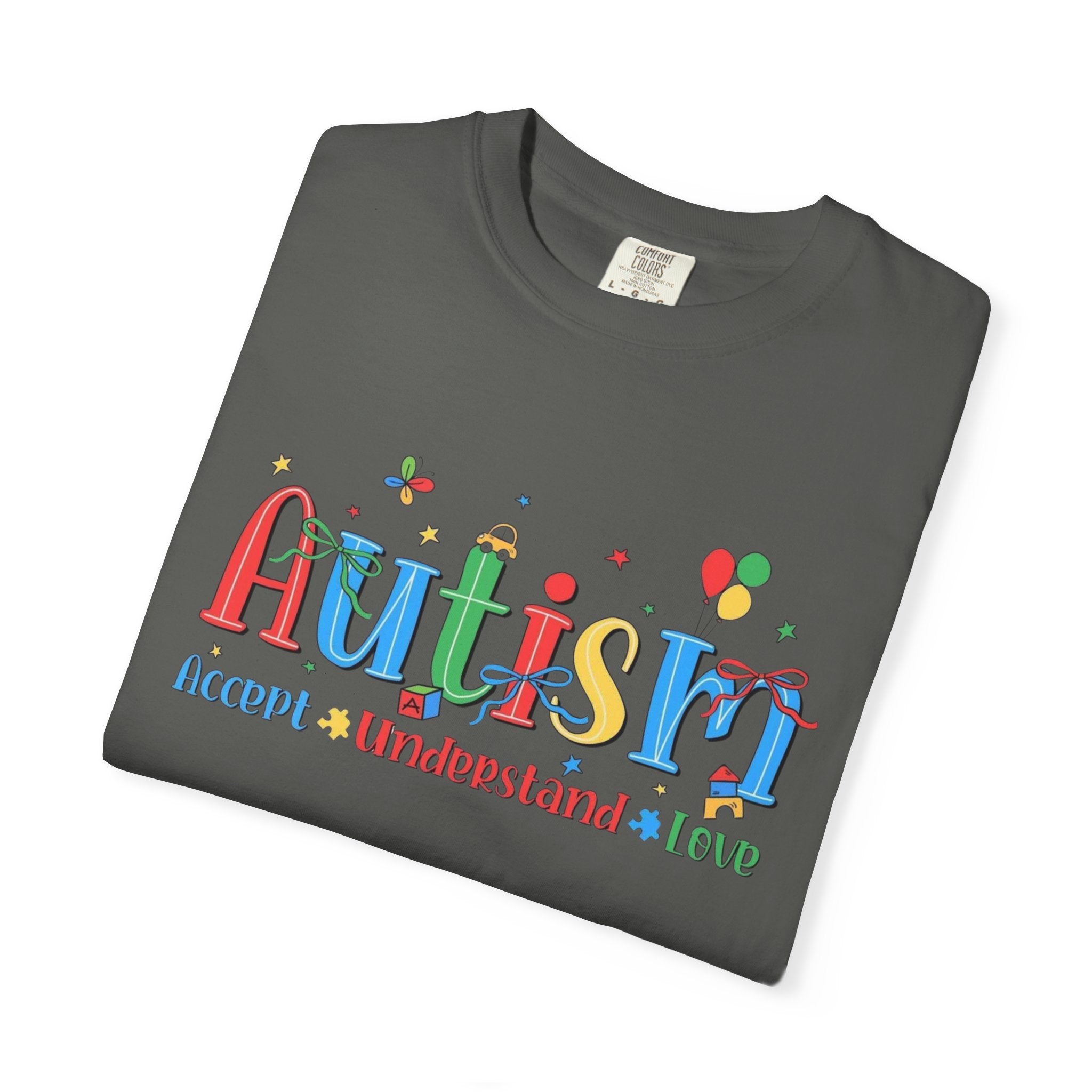 Autism Awareness T-Shirt — "Accept • Understand • Love" Colorful Puzzle Design