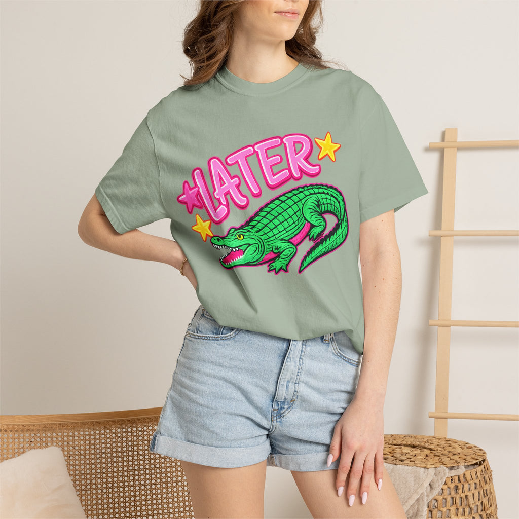 Later, After While Crocodile T-Shirt — Retro Neon Alligator Graphic Tee