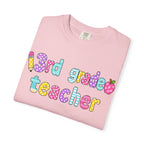 3rd Grade Teacher T-Shirt — "Big Hearts Shape Little Minds" Colorful School Teacher Tee