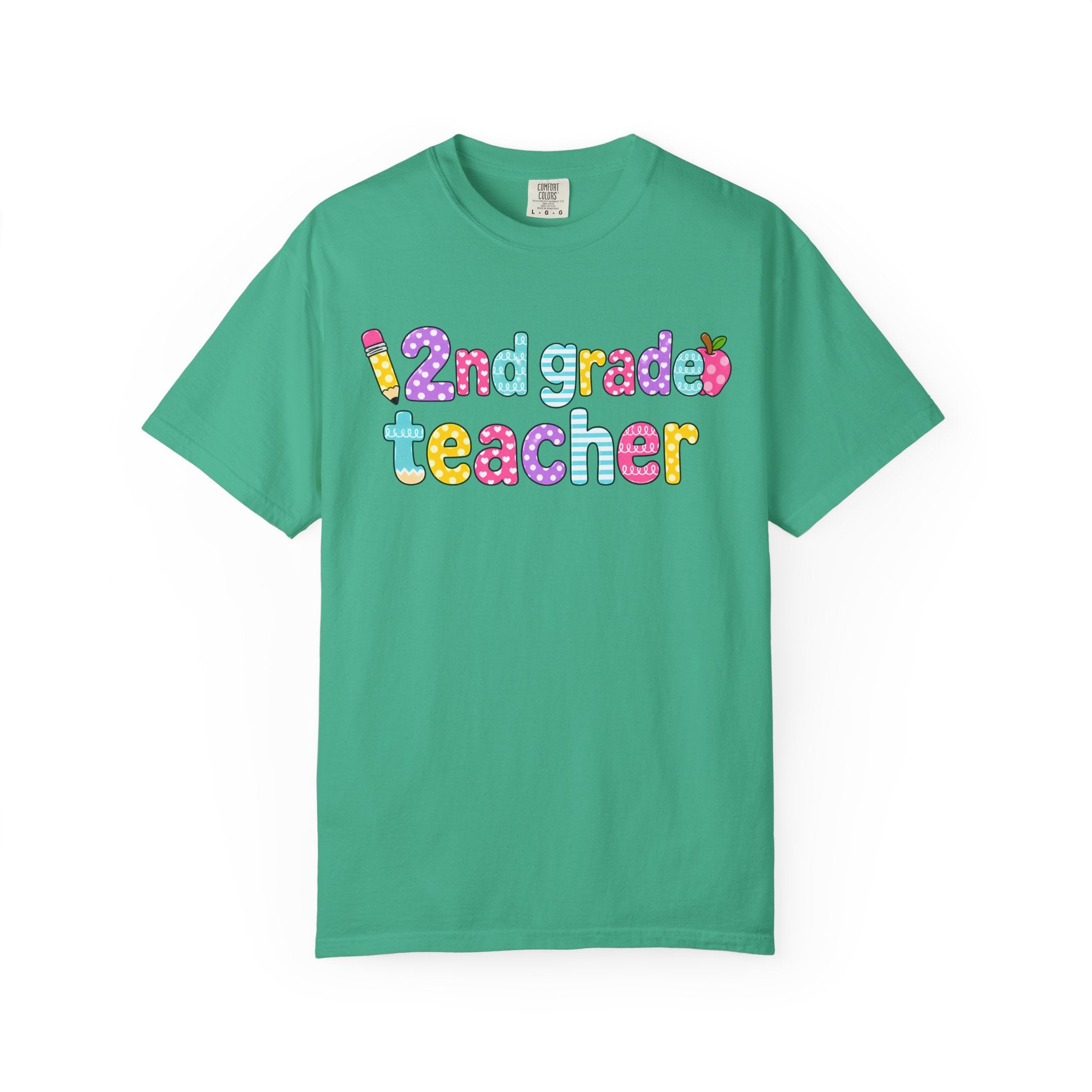 2nd grade Teacher T-Shirt — "Big Hearts Shape Little Minds" Colorful School Teacher Tee