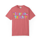 1st Grade Teacher T-Shirt — "Big Hearts Shape Little Minds" Colorful School Teacher Tee