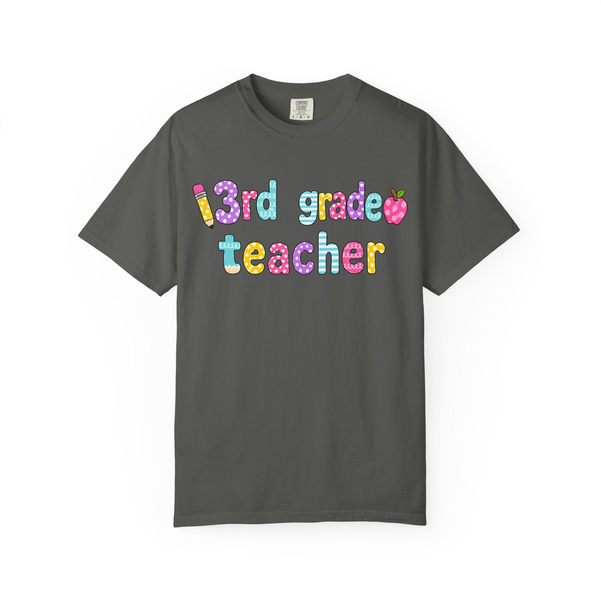 3rd Grade Teacher T-Shirt — "Big Hearts Shape Little Minds" Colorful School Teacher Tee
