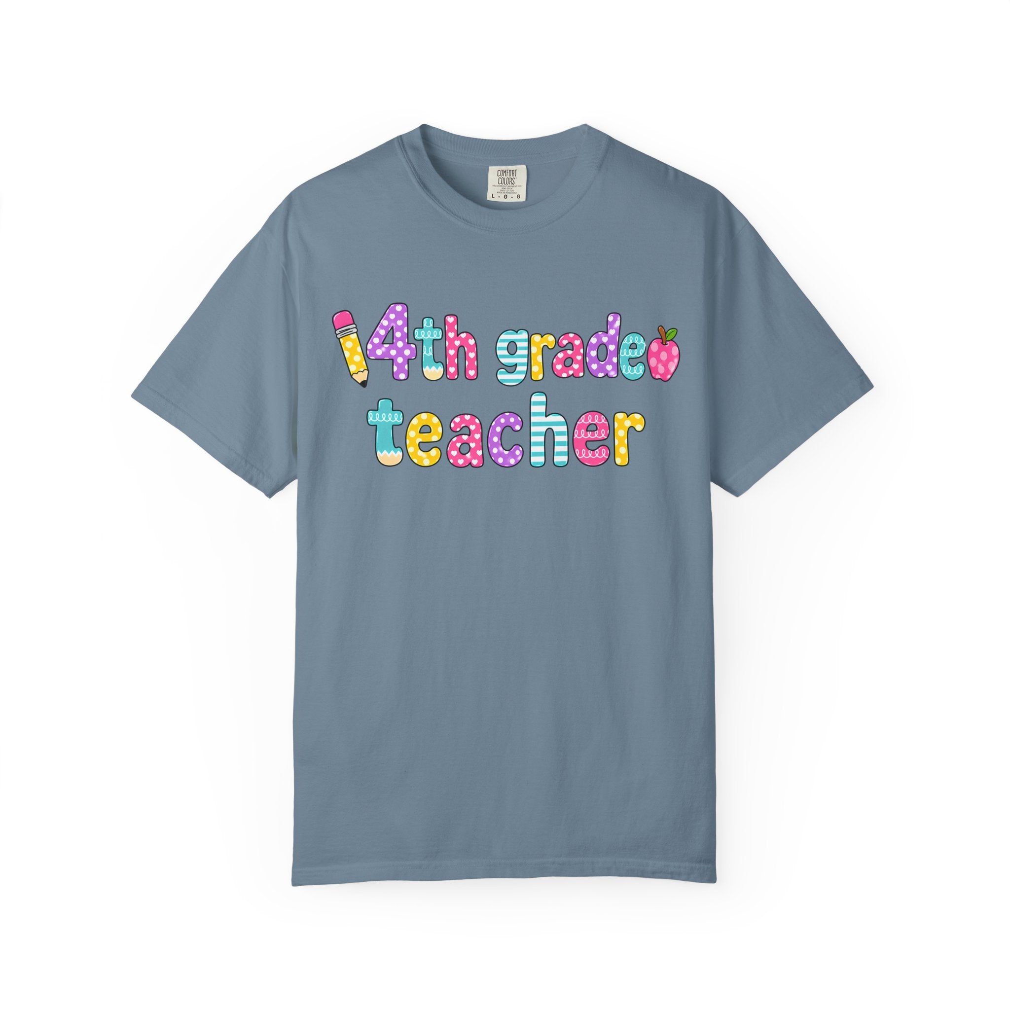 4nd grade Teacher T-Shirt — "Big Hearts Shape Little Minds" Colorful School Teacher Tee