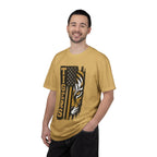 Tigers Flag T‑Shirt — Tiger Face with American Flag Stripe Graphic